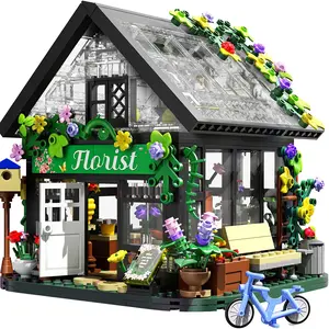Flower House Building Set with LED Light, Compatible with Building Block Flower Plant Series Block Set, Creative Building Playset, House, Creat Gift for Friends And Girls (625pcs)