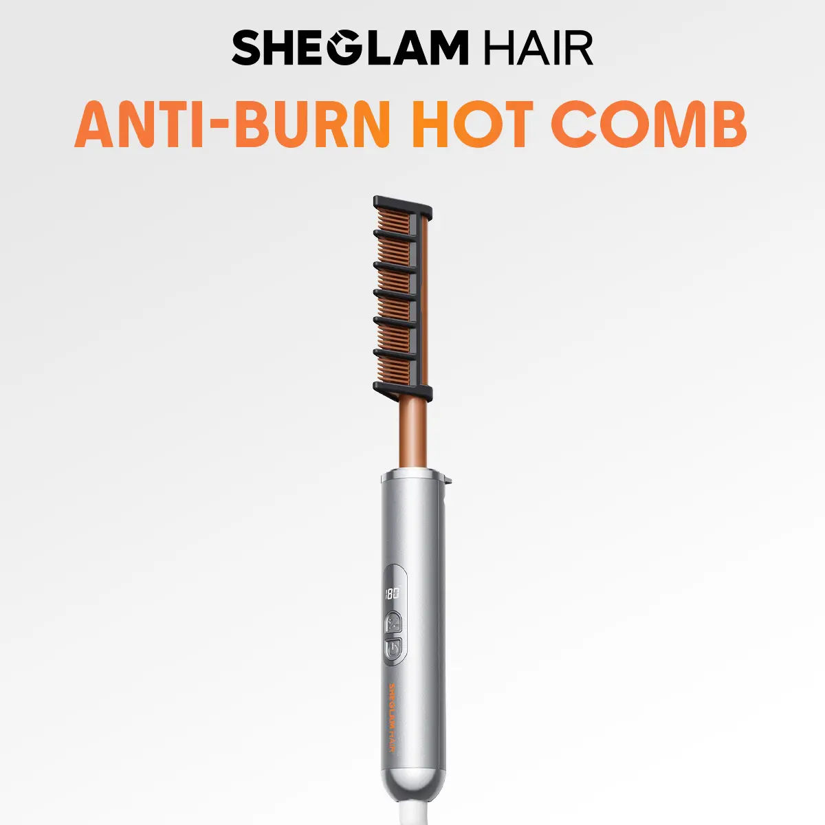 [BOGO Sale] SHEGLAM HAIR Anti-Burn Hot Comb | Electric Hot Comb | 5-Level Temps | Digital Display | 60 Min Auto Shut Off | Anti-Scald Shield | Hot Pressing Brush For Lace Front Wigs #hair curler #hair tools #girly essentials #intimate gifts for women