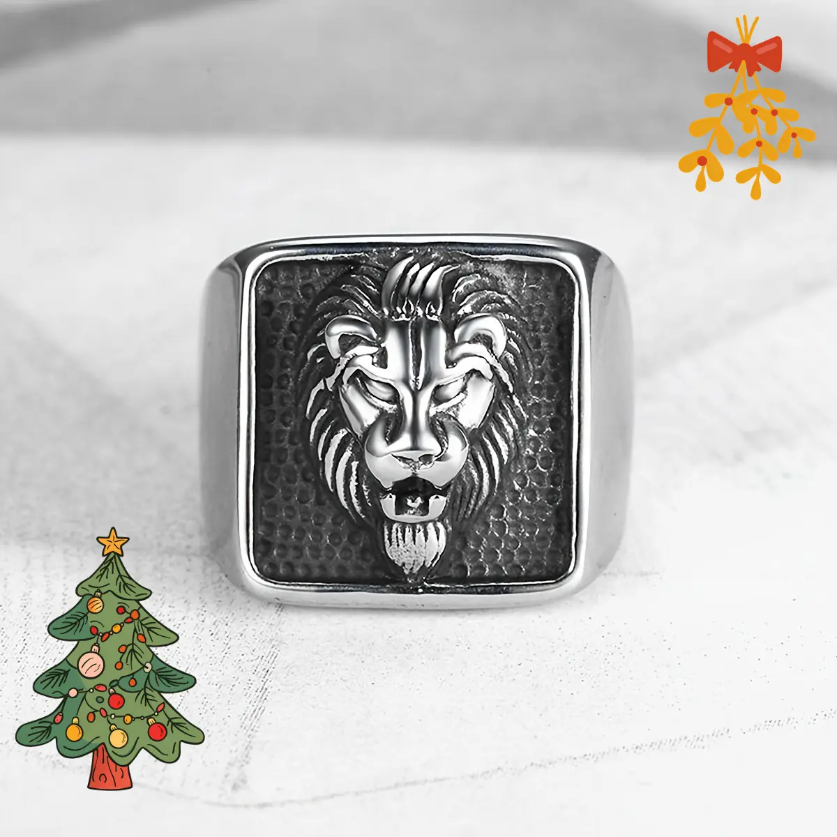 1pc European and American Retro Domineering Lion Head Ring, Fashionable and Romantic Couple's Anniversary Ring, Suitable for Daily Wear Jewelry, A Birthday Gift for Friends and Boyfriends
