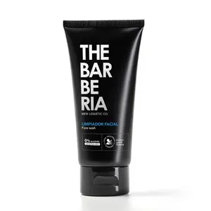 The Barberia Facial Cleanser, 5 fl oz 0% alcohol, Volvanic Lava & Ginseng. For sensitive skin