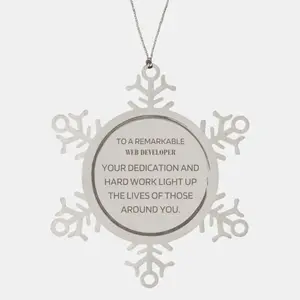 Remarkable Web Developer Gifts, Your dedication and hard work, Inspirational Birthday Christmas Unique Snowflake Ornament For Web Developer, Coworkers, Men, Women, Friends