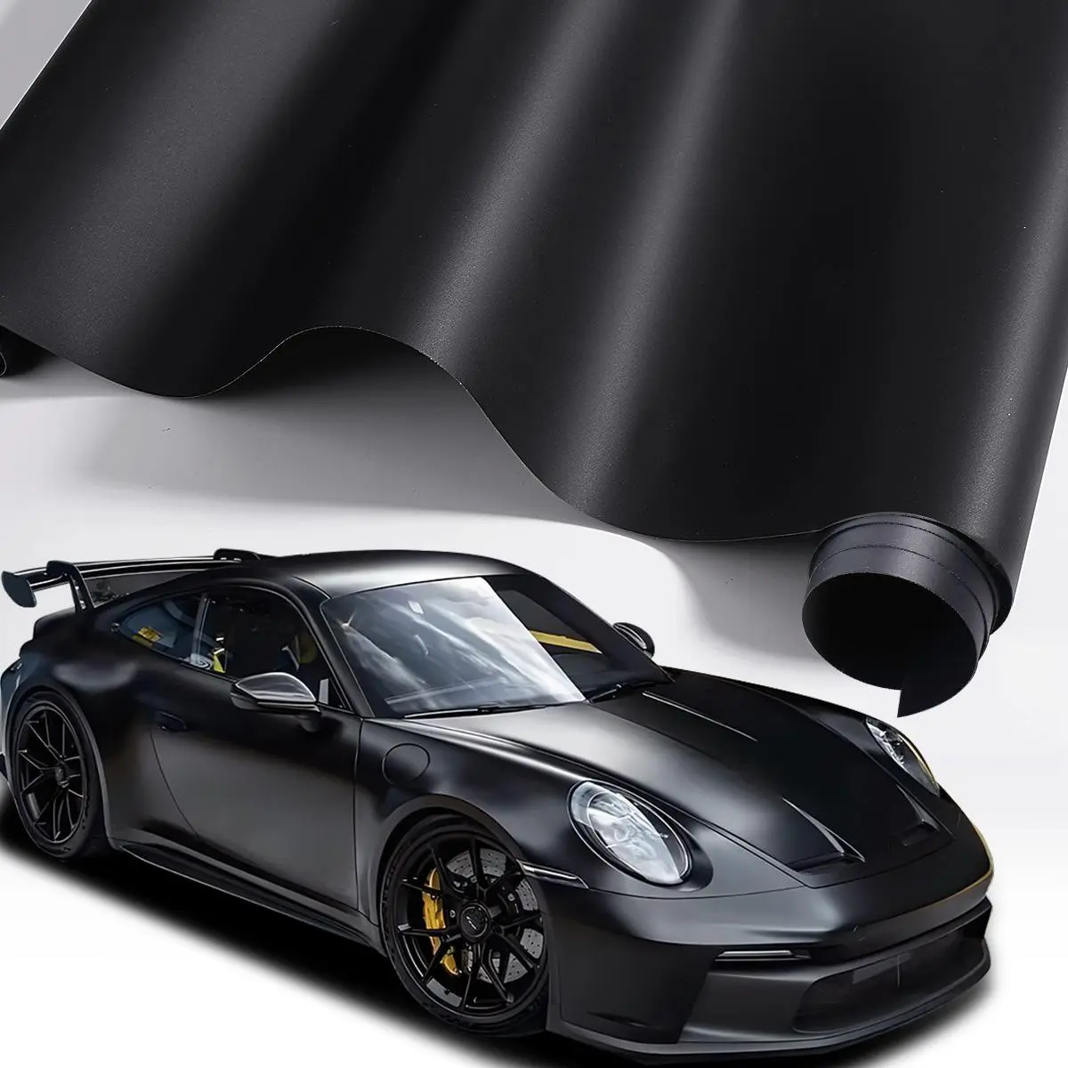 Matte Black Vinyl Wrap, Car Wraps, Automotive-grade High Coverage Self-adhesive Car Film, Waterproof & Scratch-resistant Professional Modification Film, Car Decals