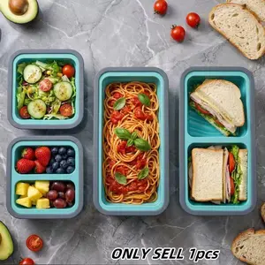 Foldable Silicone Food Storage Box with Lid, Sealed Leak-Proof Lunch Container, Space-Saving Baking Mold, Essential for Picnic Camping, Airtight Food Storage