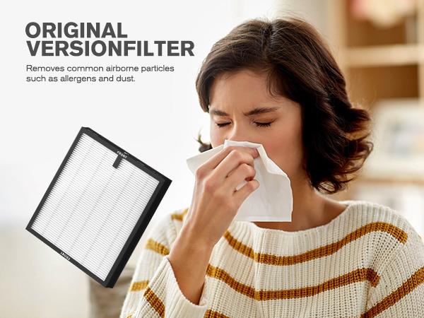MORENTO Genuine Air Purifier Replacement Filter, True HEPA Filter Compatible with MR5866 for 99.97% Air Pollutants, Odor and Smoke, Enhanced Version Light Grey 2 Pack