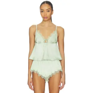 KAT THE LABEL Sorrento Camisole Top in Pistachio