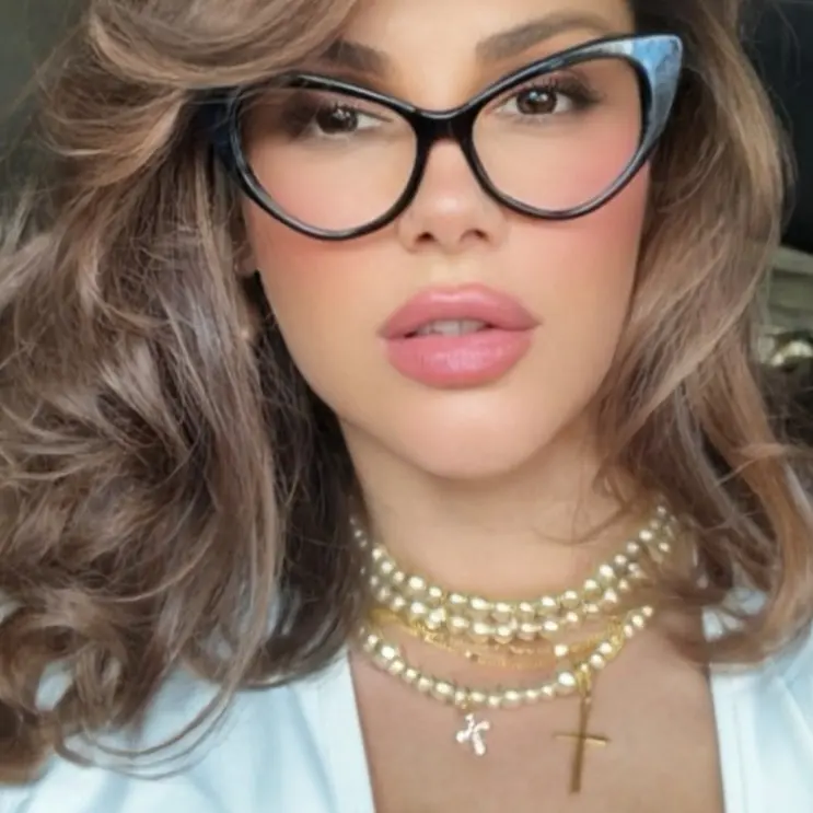 Shadz GAFAS Cat Eye "NIKITA" Clear Eyeglasses - Oversized Glam Vintage Cat Eye Design High-Quality Plastic Frame Functional & Durable Fashionable Eyewear