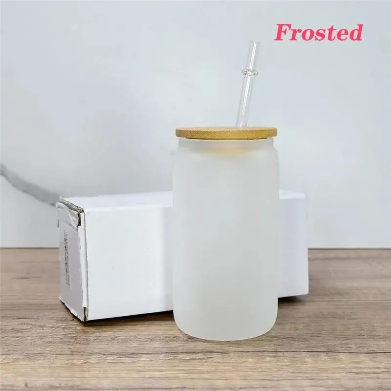 16oz Glass Frosted Cup