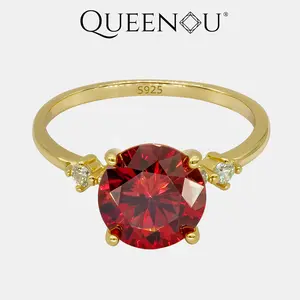 【955】Promotional Event Elegant Synthetic Moissanite Solitaire Ring | 3CT Green/White/Red Center Stone | Accented with Sparkling Zirconia