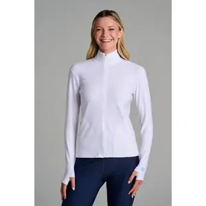 Women's Swim Jacket, Full Zip & Mock Neck | White