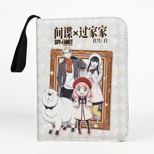 Card Fun 4 Pocket SPY x FAMILY CODE: White Binder, Zipper Binder for Cards Collection, 160 Cards PU Leather Albums with Sleeves