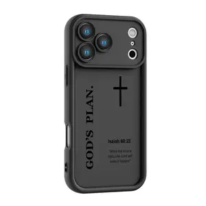 God's Plan Solid Color Bible Phone Case for iPhone 17 Pro Max X/XS/11/12/13/14/15/16 Plus Mini Matte Anti-Fingerprint Skin Friendly Touch Full Body Protection Non-Slip Durable TPU Material Full-Pack Military Grade