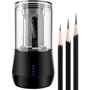 Rechargeable Long Point Pencil Sharpener for Artist, 3 Point Options, Auto Stop, 8-25mm Super Long Tip, Electric Artist Pencil Sharpener for 6-8.5mm Charcoal/Drawing/Sketching/Colored Pencils
