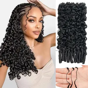 Human Crochet Hair for Black Women 20 Inch Burmese Curly Crochet Human Hair 100 Strands Pre-separated Invisible Miracle Knots Feather Crochet Human Hair Extensions Natural Black