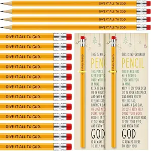 100 count Christian Pencils Gifts Bulk Verse Scripture Pencils with Cards Give It  to God Religious Church  for Christmas Prayer VBS Assumption Day Church Sunday School Teacher