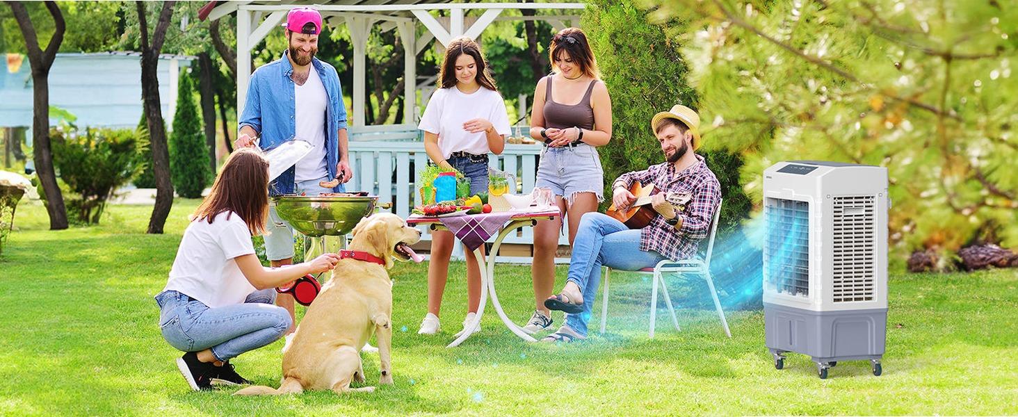 [FLASH SALE | ROVSUN ] 10.5 Gal Portable Evaporative Air Cooler with Remote Control