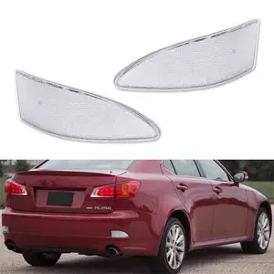 Euro-Spec Clear Rear Bumper Reflector Lenses For Lexus IS IS250 IS350 2006 2007 2008 2009 2010 2011 2012 2013 Replace OEM 81920-53021 81920-53020 81910-53021 81910-53020