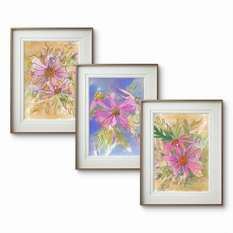 Flower Sketch Art Print, High-Quality Wall Decor for Home Living Room