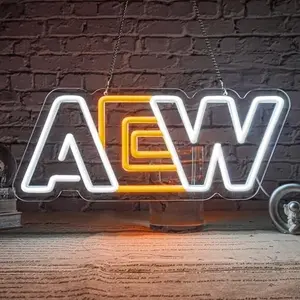 AEW Neon sign, LED Wrestling Neon Lights, Suitable for Wall and Room Decoration, USB Night Lights, Suitable for Games, playroom Bedrooms, Birthdays, Competitions,Wrestling Fan Man Cave Light Gifts,Valentine's Day Decor for Home