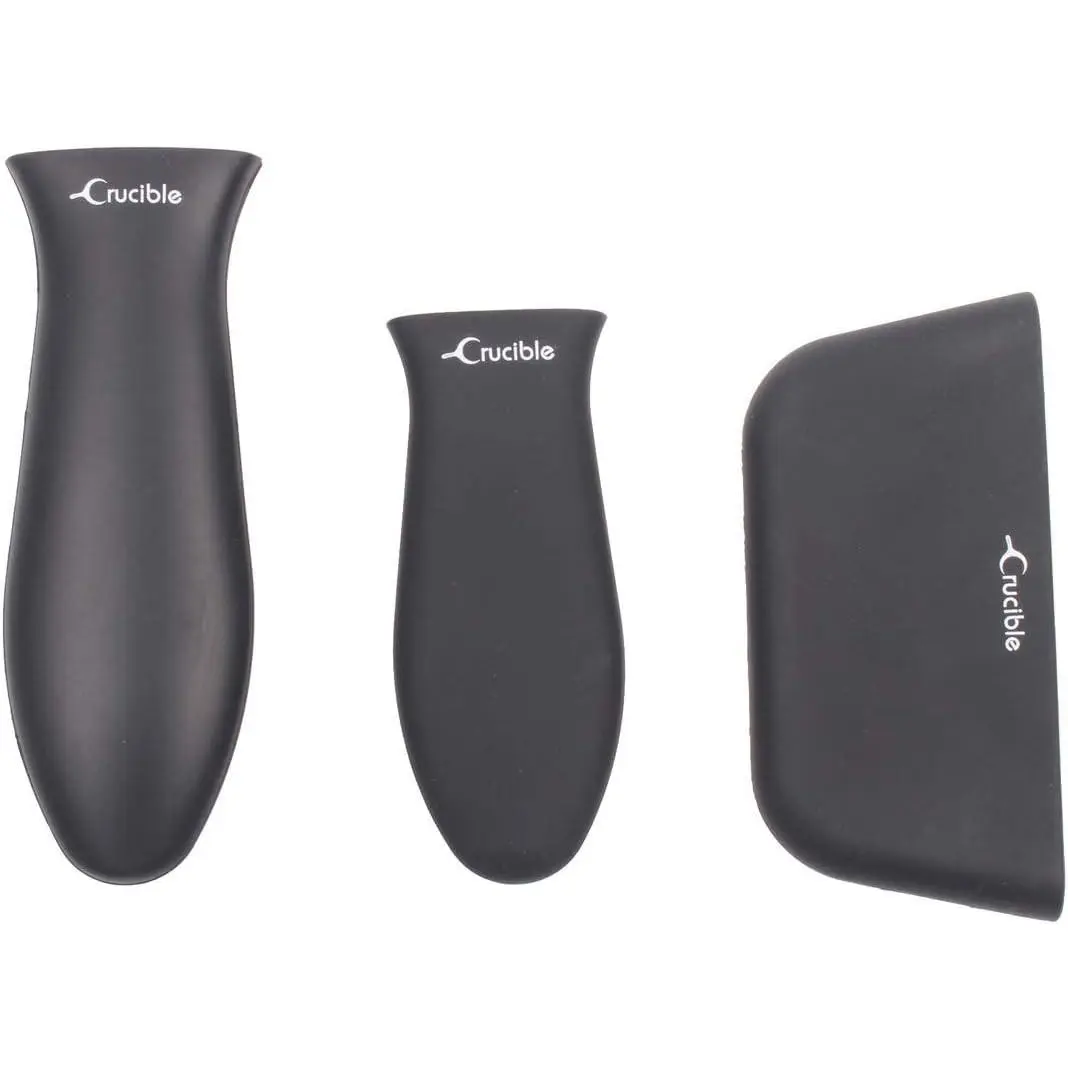 Silicone Hot Handle Holders 3-Pack Mixed (Black)