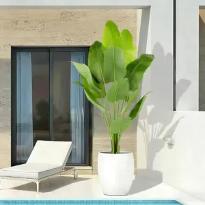 Elegant Artificial Bird of Paradise Tree - 4ft 5ft 6ft 7ft Tropical Plant with 10 Lifelike Silk Leaves, Ideal for Home, Office, Patio, and Living Room Decor Decorative Nature