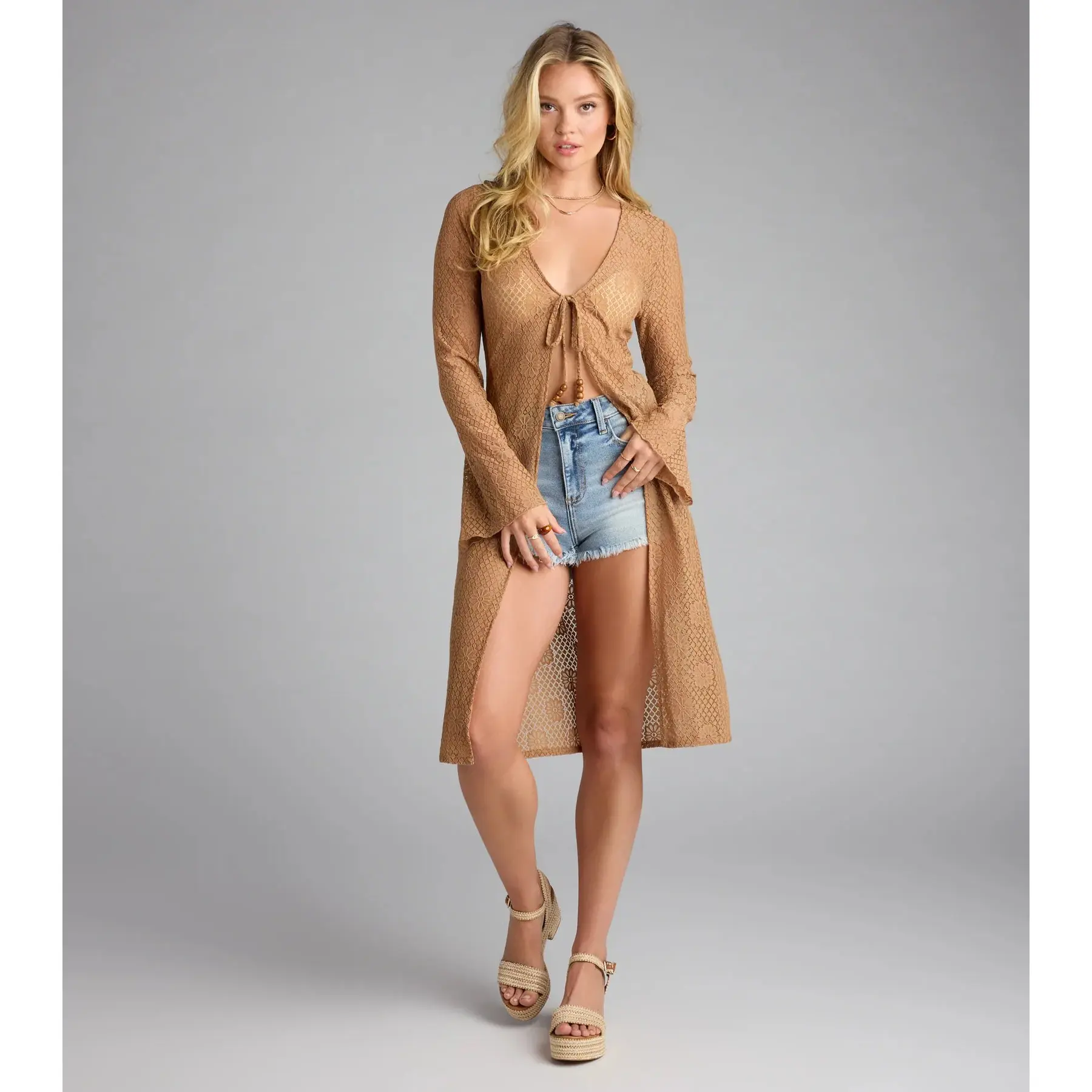 Beach Siren Energy Crochet Lace Duster