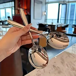 2pcs Stainless Steel Large Serving Spoons, Thick Dinner Spoons for Restaurants and Kitchens - Ideal for Hotels and Cafeterias, Public Spoons