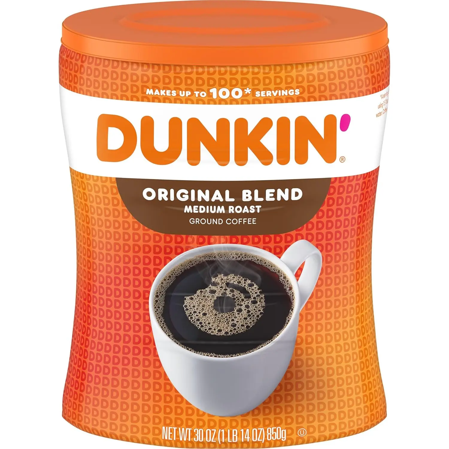 Dunkin’ Classic Original Blend Medium Roast Ground Coffee - Ready to Brew, Versatile Taste Profile, 30 Oz. Canister for Everyday Use