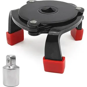 Universal Oil Filter Wrench Adjustable 3 Jaw Oil Filter Removal Tool Range 2-3/8 to 3-7/8 inch with 1/2'' Adapter 3/8'' Square Drive Socket