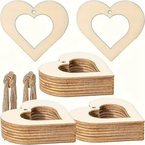 10 Piece Wooden Heart Cutouts, DIY Handmade Crafts, Valentine's Day Wedding Birthday Thanksgiving Christmas Decorations Unfinished Wood Boards