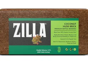 Zilla Coconut Husk Brick, Organic Bedding for Reptiles, Made with 100% Coconut Fiber, Ideal for Tropical Habitats and Egg Incubation