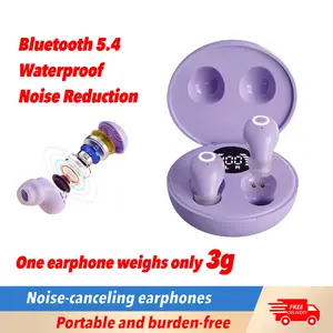 Ultra Thin Flat Sleep Earbuds Tiny Wireless Bluetooth 5.4 No Sound Leakage Long Lasting Battery Comfortable Fit for Side Sleepers Work Gym Travel