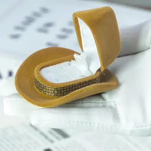 Cowboy Hat Jewelry Gift Box – Western Style Velvet Ring Box