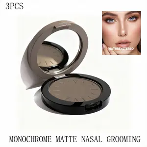 3-pack Of Single-color Face Contouring Palettes To Create A Nose Shadow And CoveFacial Blemishes, Matte Texture To Create A Three-dimensional Nose Bridge ShadowWaterproof And Easy To Use. Valentine's Day Gift。