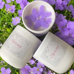 Spring - 10oz Candle with Floral Design - Decorative Candle Holder for Springtime - Ornaments