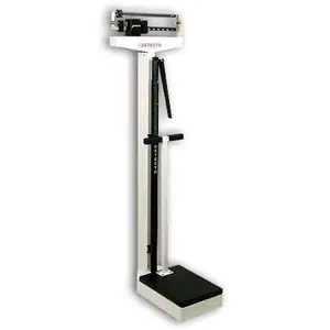 212 MAIN Detecto 2491 Eye-Level Physician Scale, 10.5 in. x 14.5 in. Platform, 180 Kg x 100 G Capacity, with Height Rod and Hand Post, High Capacity