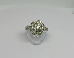 EFFY 14kt White Gold & 1.71ct Natural Diamond Cluster Ring SI1/SI2-F/G Clarity Size 8.5 Custom Fit Elegant 'Boutique' Collection