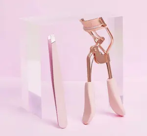 Beauty Creations Eyelash Curler and Tweezer Set - Curling Tool with Silicone Lash Curler Pad, Refill Pad, Cruelty-Free Makeup Tool for Enhanced Lash Volume and Length