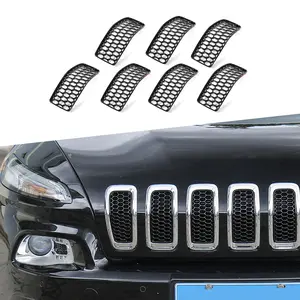 For 2014-2018 Jeep Cherokee Front Grille Inserts Mesh Trim Ring Net Cover