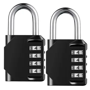 2-Pack 4-Digit Combination Padlocks – Resettable, Waterproof, Heavy-Duty Locks for School, Gym, Locker, Toolbox, Fence, and Gate