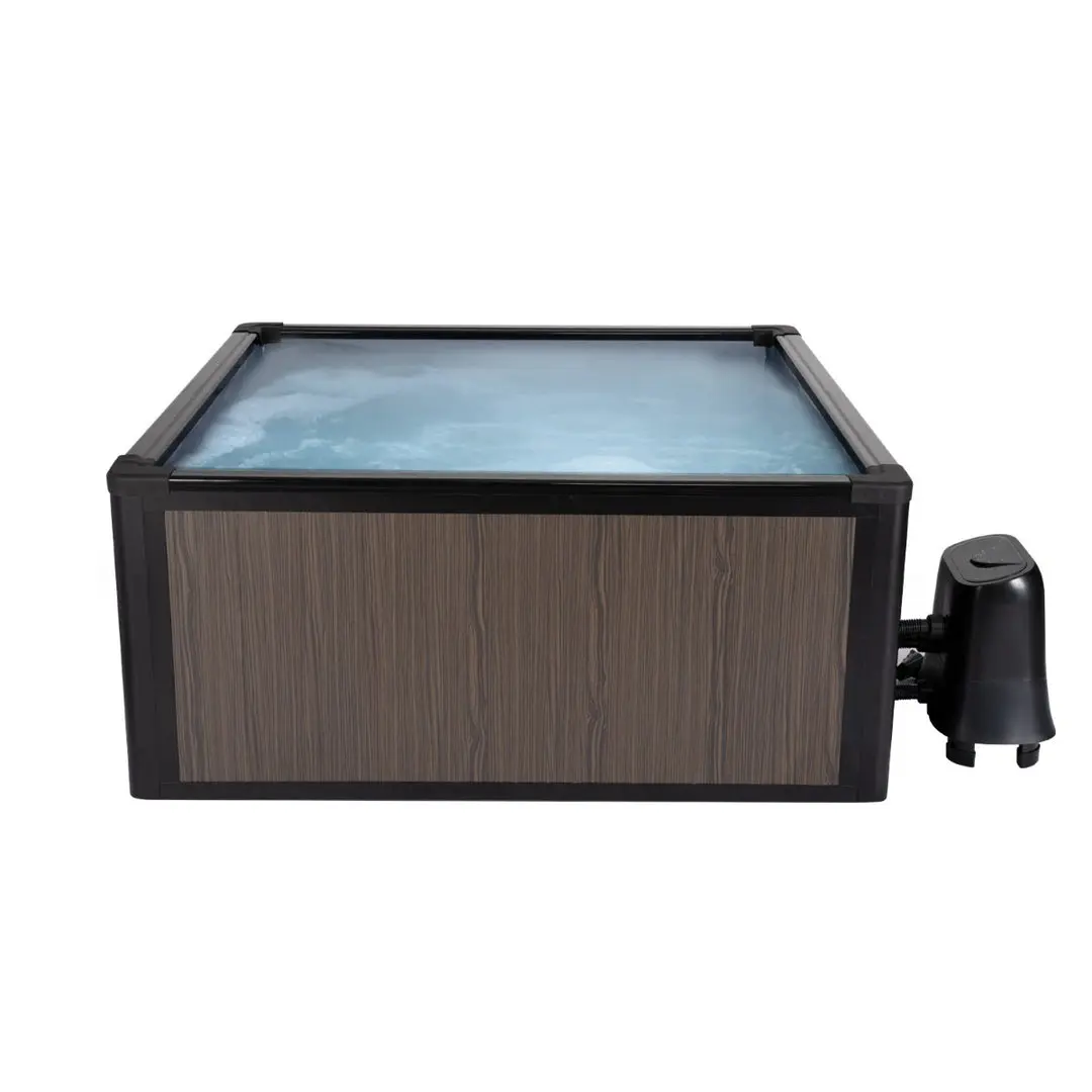 Relxtime Aluminium Alloy Home Spa Hot Tub - 4-6 Person Square Jacuzzi with ECO Foam Insulation, Reinforced Panels, All-Seasons Compatibility, 205.5 lbs, 62.6"(w)x62.6"(h)x27.6"(d), Carton Dimensions:72.4"(w)x16.9"(h)x33"(d)