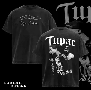 Vintage Style Rapper 2paccc 2 side t-shirt, with Double-Sided Prints for Both Men And Women, Short-Sleeve Shirts Are Perfect for Hip Hop Fashion And Streetwear