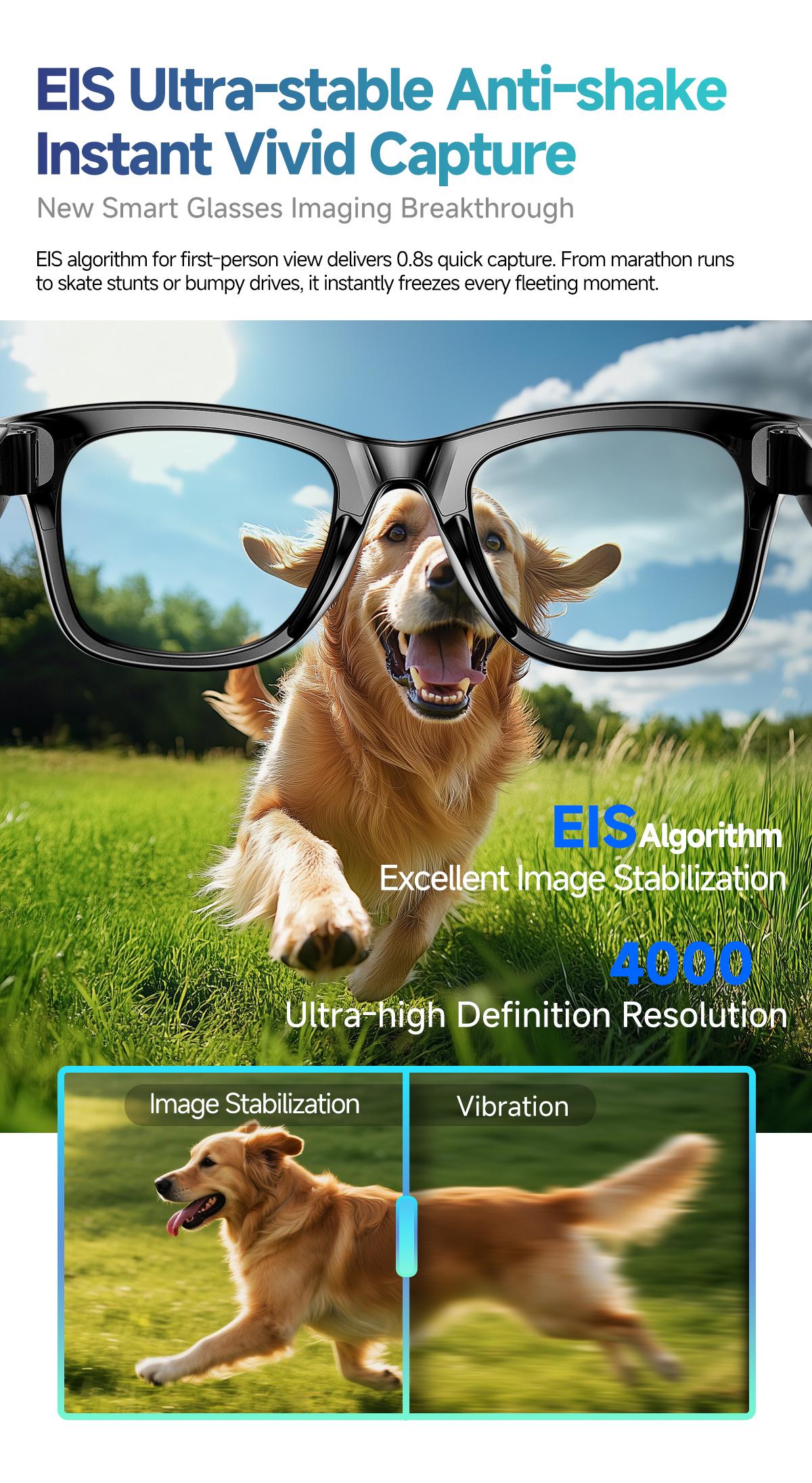 KPEP Smart AI Camera Glasses with 8MP Resolution, Button Touch Adjustment for Travel Outdoor Adventures Hands-Free Photography 160+Languages Real-Time Translation Bluetooth Wireless Wearable Video Recording Sunglasses Blue light blocking, Easter gift