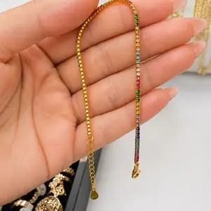 Multicolor Tennis Bracelet in 925 Sterling Silver with 18K Gold Plating