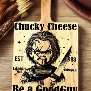 Chucky Cheese Board | 17x10” Hardwood Laser Engraved Charcuterie Board - Perfect for Horror Movie Nights