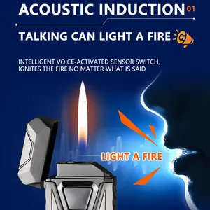 intelligent voice control,Electronic lighter for boyfriend and family, gift box packaging,  Typc-C butane men's lighter, popular windproof lighter, gas lighter, multifunctional lighter, no free butane gas
