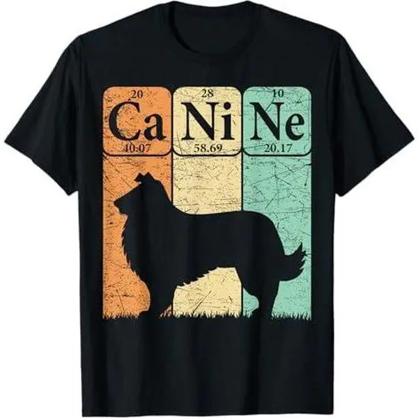 Rough Collie Periodic Table Elements Rough Collie Dog Lover T-Shirt