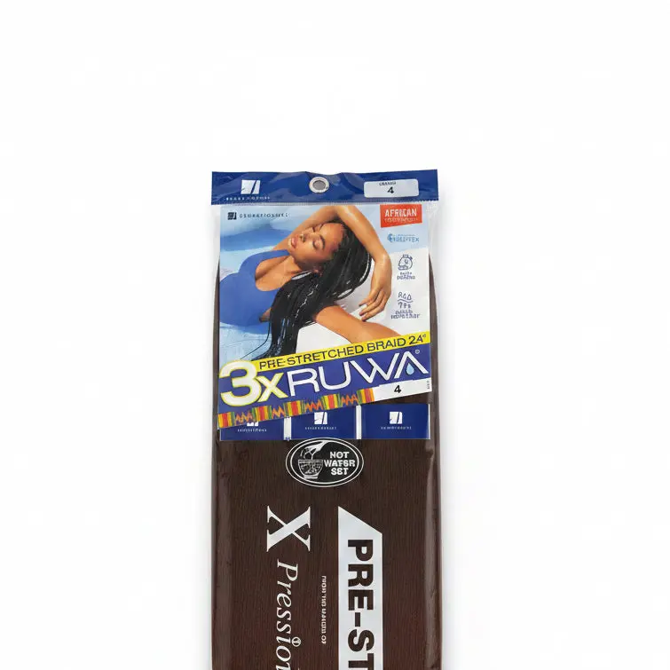X-Pression RUWA 3X Pre-Stretched Synthetic Fiber Braiding Hair Extensions - 24 in, Color 4