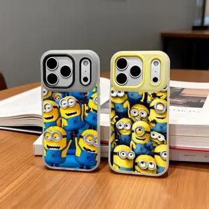 Minions cartoon Phone Case Anti-Yellowing Clear Jelly iPhone Case 17-12 Slim Soft TPU Shockproof Scratch-Resistant Cover Trendy Colors Ultra Lightweight for Daily/Travel/Work Use