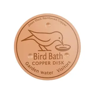 Copper Bird Bath Basin, 4-Inch Size, Triangular Support Design, Easy to Clean, Outdoor Bird Bath and Pond, Year-Round Water Purification
