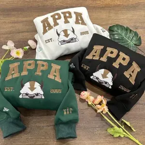 Appa Embroidered Sweatshirt, Avatar Inspired Hoodie, Yip Yip Crewneck, Retro Cartoon Sweater, Anime Fan Gift